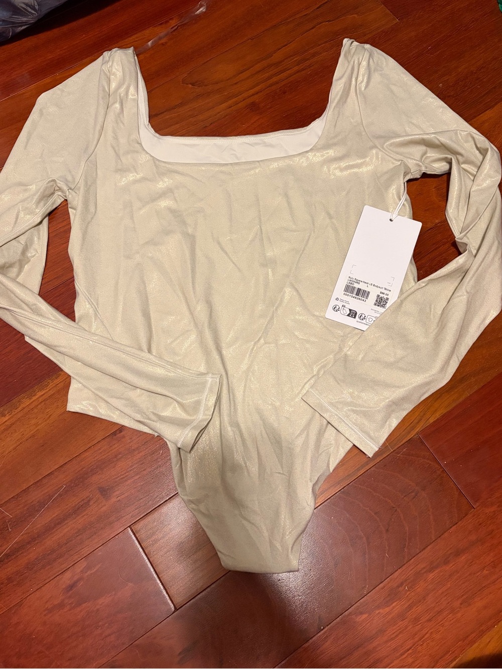 Lululemon NWT Wundermost Square-Neck Long-Sleeve Bodysuit *Shine